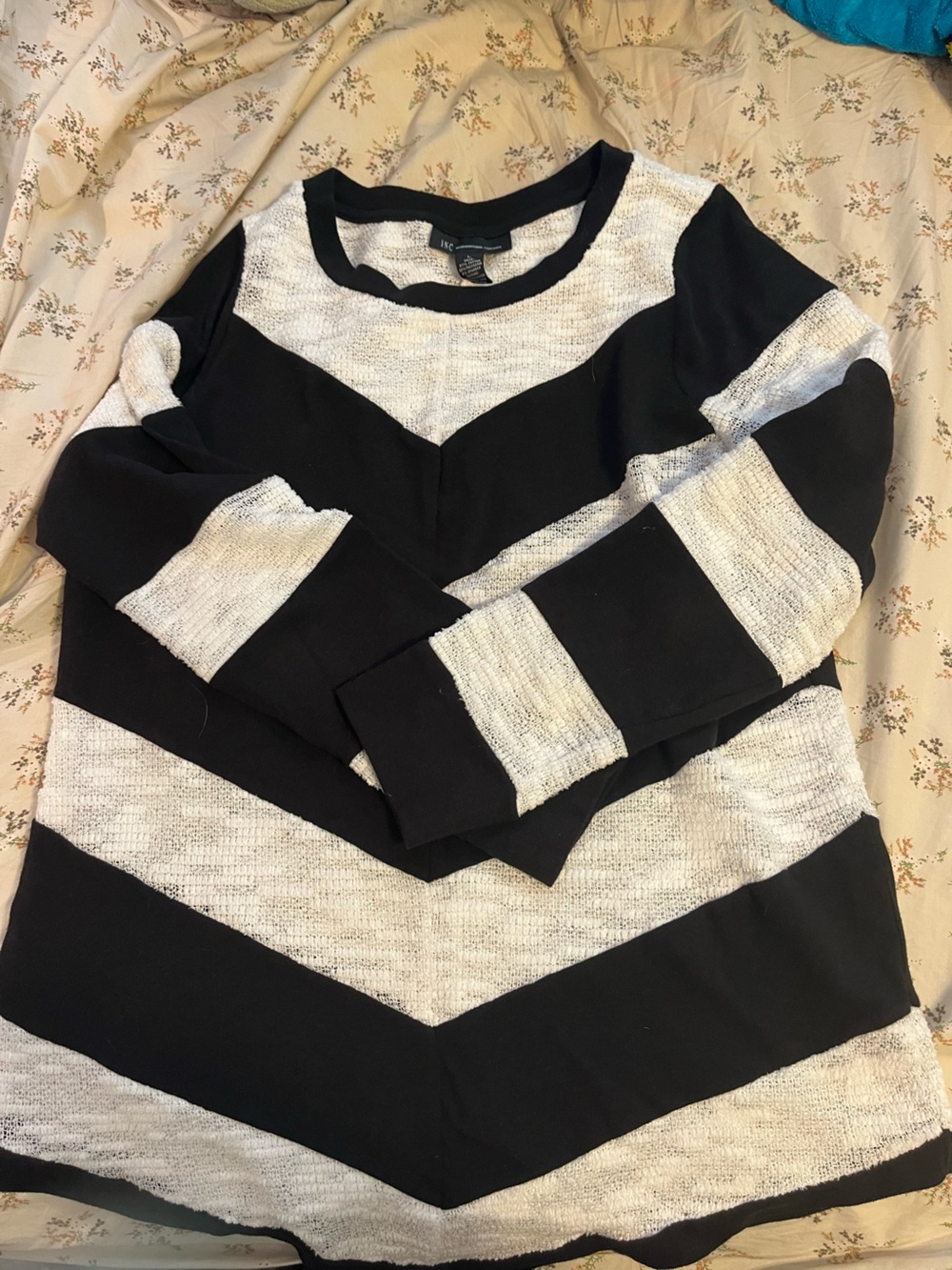 black and white striped top